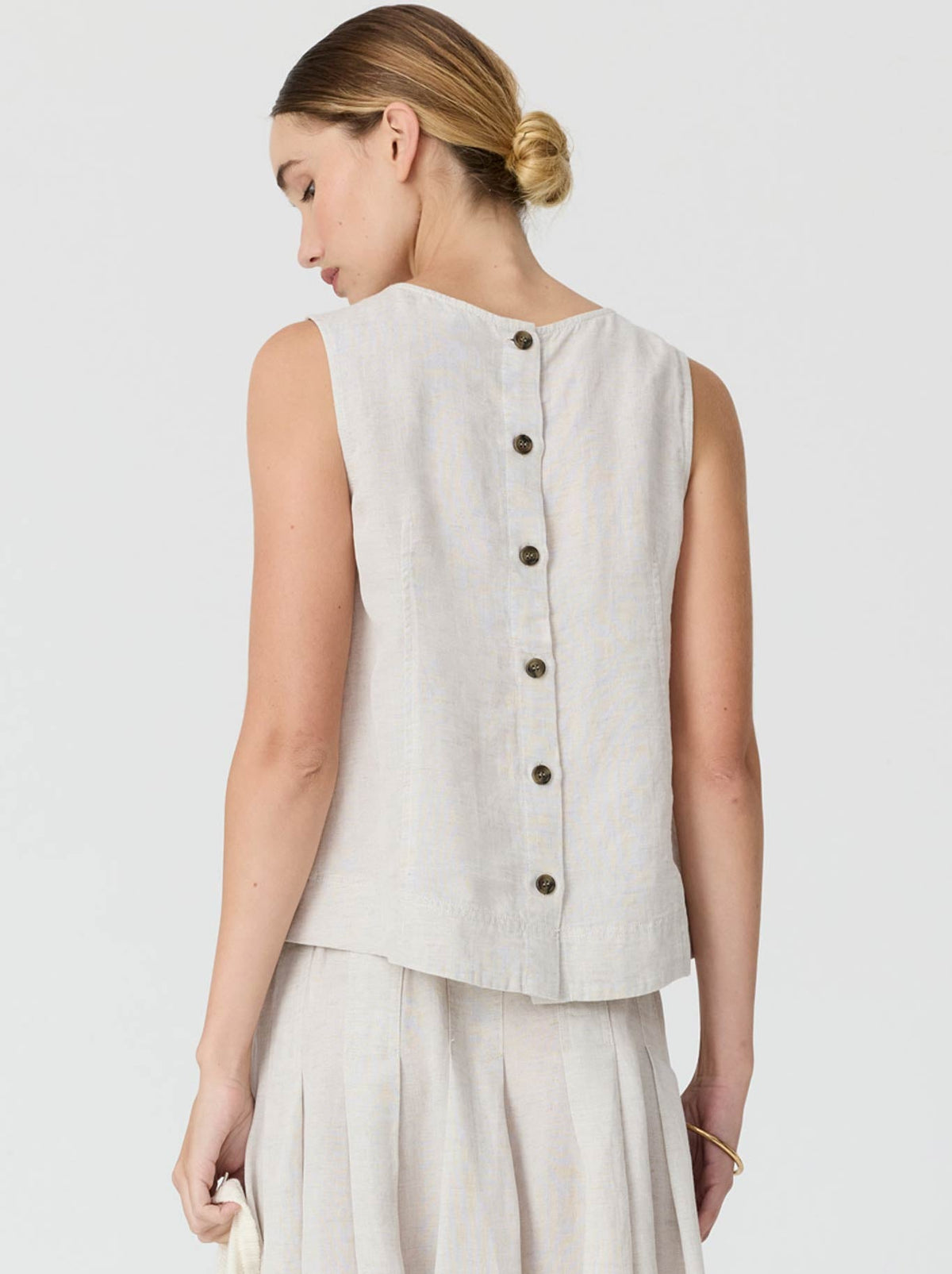 POL FRANKIE BUTTON TANK (Natural)