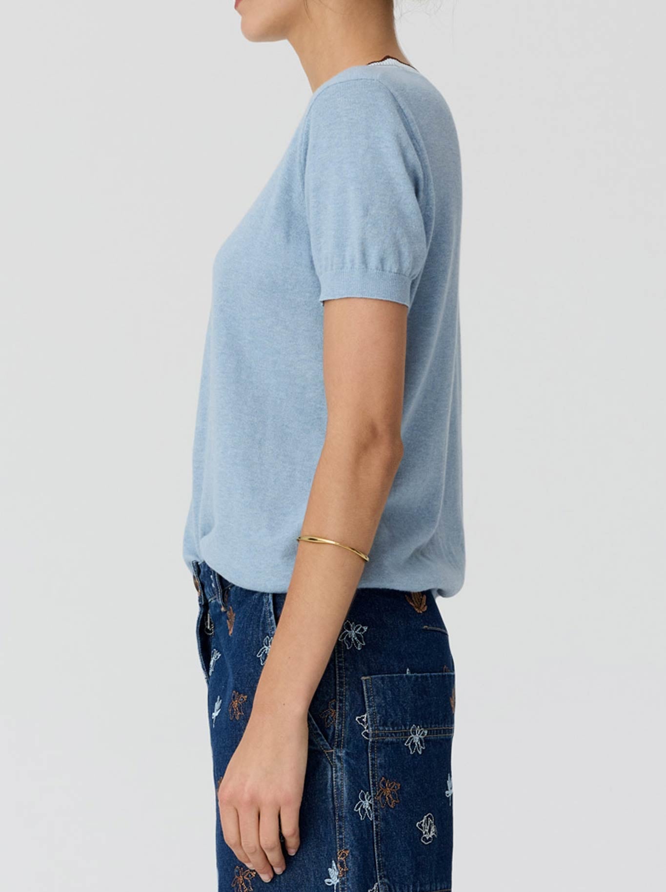 Pol Dillon Tee With Tipping (Blue Choc)