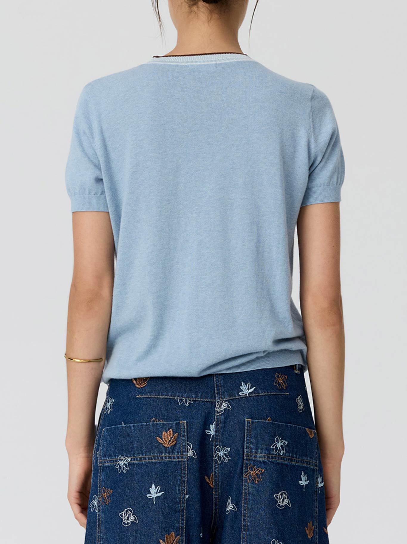 Pol Dillon Tee With Tipping (Blue Choc)