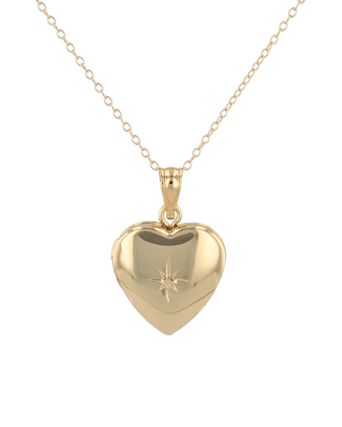 Image of Necklaces. Product name - Polaris Heart Diamond Locket Necklace Gold in colour by brand - LAVANA