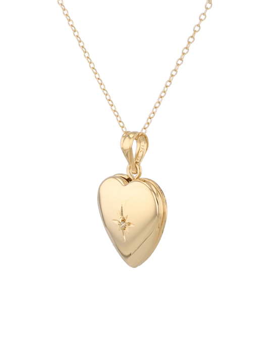 LAVANA Polaris Heart Diamond Locket Necklace Gold