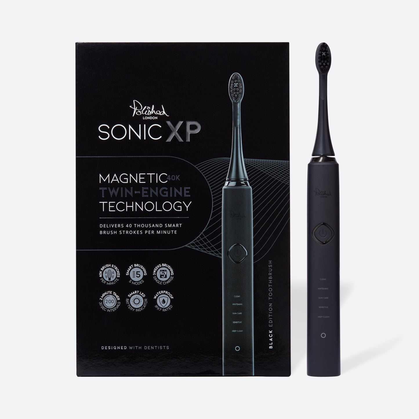 Image of Oral Care. Product name - Sonic Xp Toothbrush – Black in colour by brand - Polished London