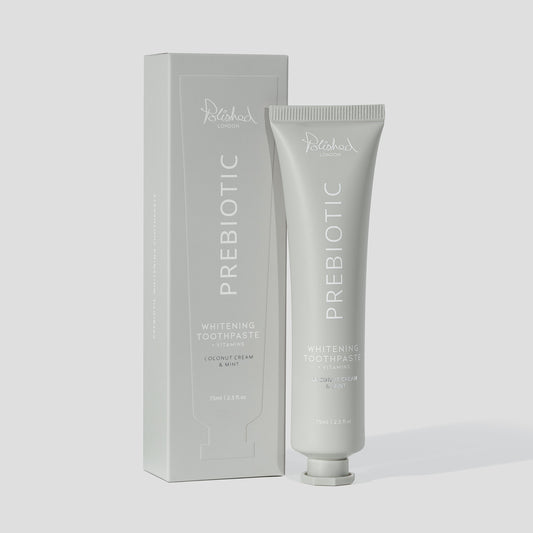 Image of Teeth Whiteners. Product name - Prebiotic Whitening Toothpaste Coconut Cream & Mint 75ml in colour by brand - Polished London