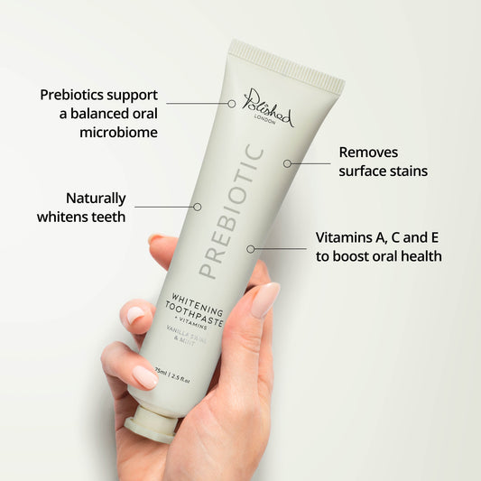 Image of Teeth Whiteners. Productname: Prebiotic Whitening Toothpaste – Vanilla Swirl & Mint (75ML) in White colour by brand - GROUP48