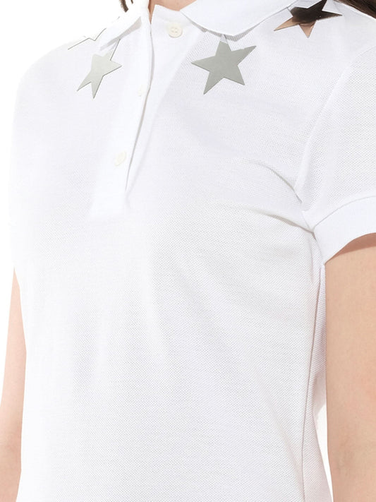 GIVENCHY Polo Dress with Silver Stars (White)