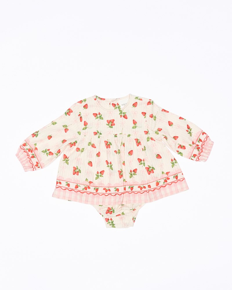 Image of Bodysuits. Productname: Walnut Melbourne Poppy Romper in Strawberries And Cream colour by brand - Walnut Melbourne