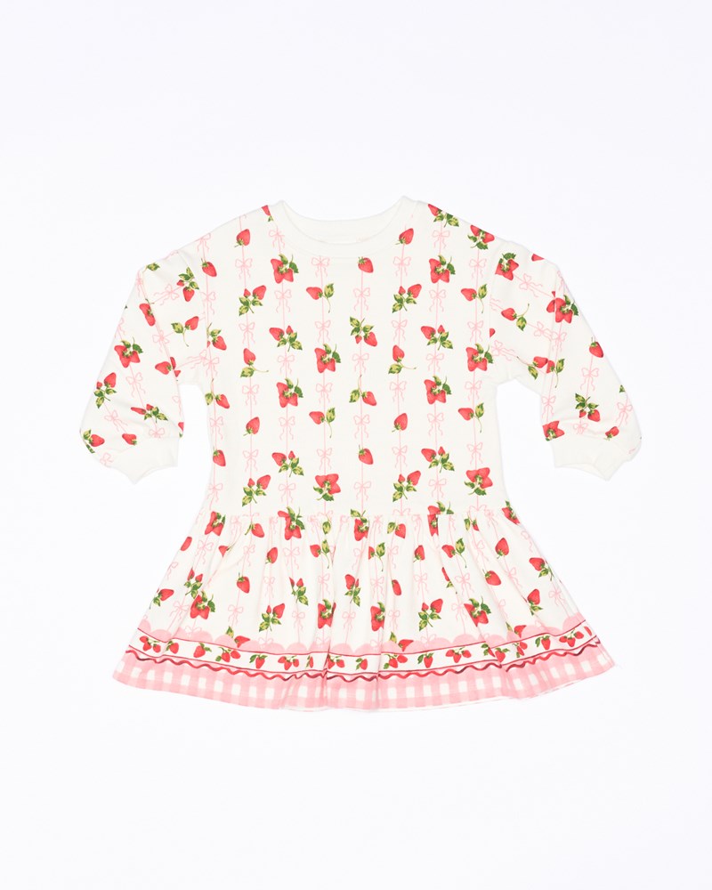 Image of Dresses. Productname: Walnut Melbourne Poppy Sweater Dress in Strawberries And Cream colour by brand - Walnut Melbourne