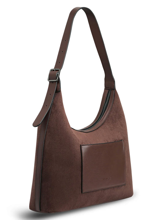 Prene The Paige Faux Suede Bag (Chocolate Suede)