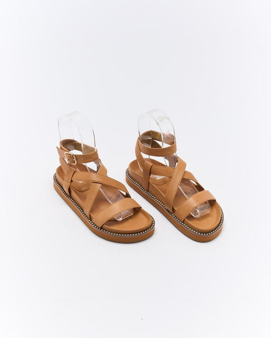 Walnut Melbourne Presly Leather Sandal (Coconut Tan)
