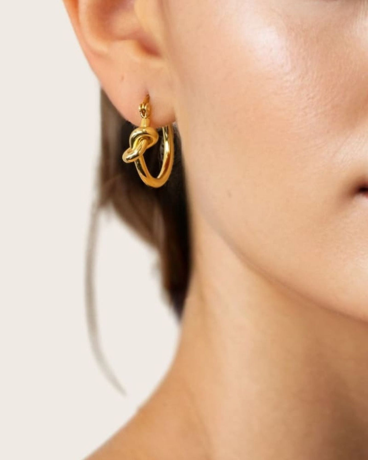 LAVANA Pretzel Knot Gold Hoop Earrings