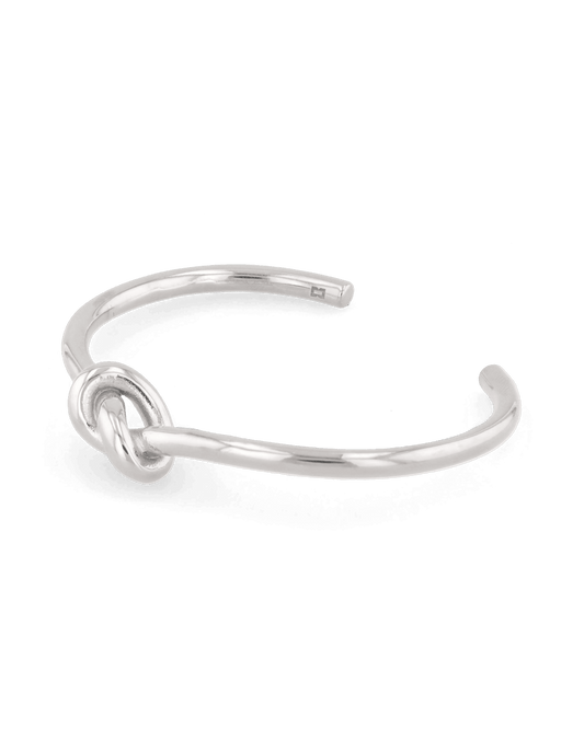 LAVANA Pretzel Knot Silver Cuff Bracelet