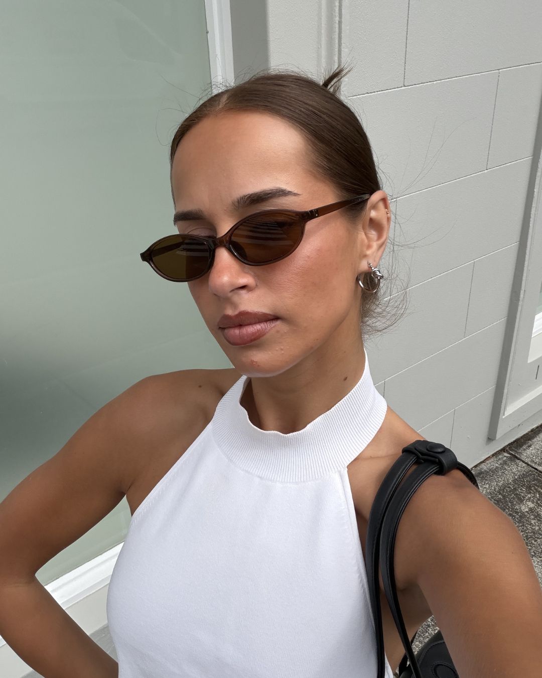 LAVANA Pretzel Knot Silver Hoop Earrings