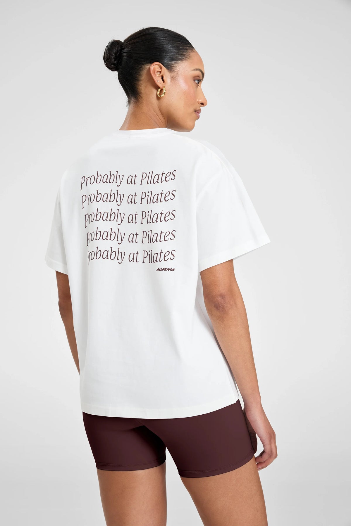ALLFENIX Probably at Pilates Tee /Espresso (White)