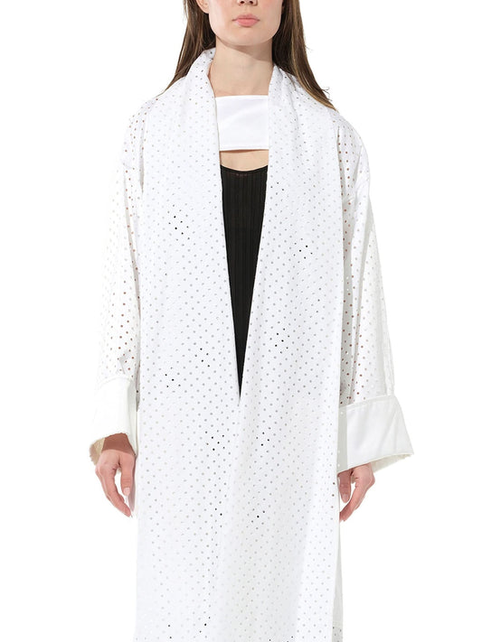 Image of a model wearing Outerwear. Productname: PUCCI Coat in White colour by brand - PUCCI