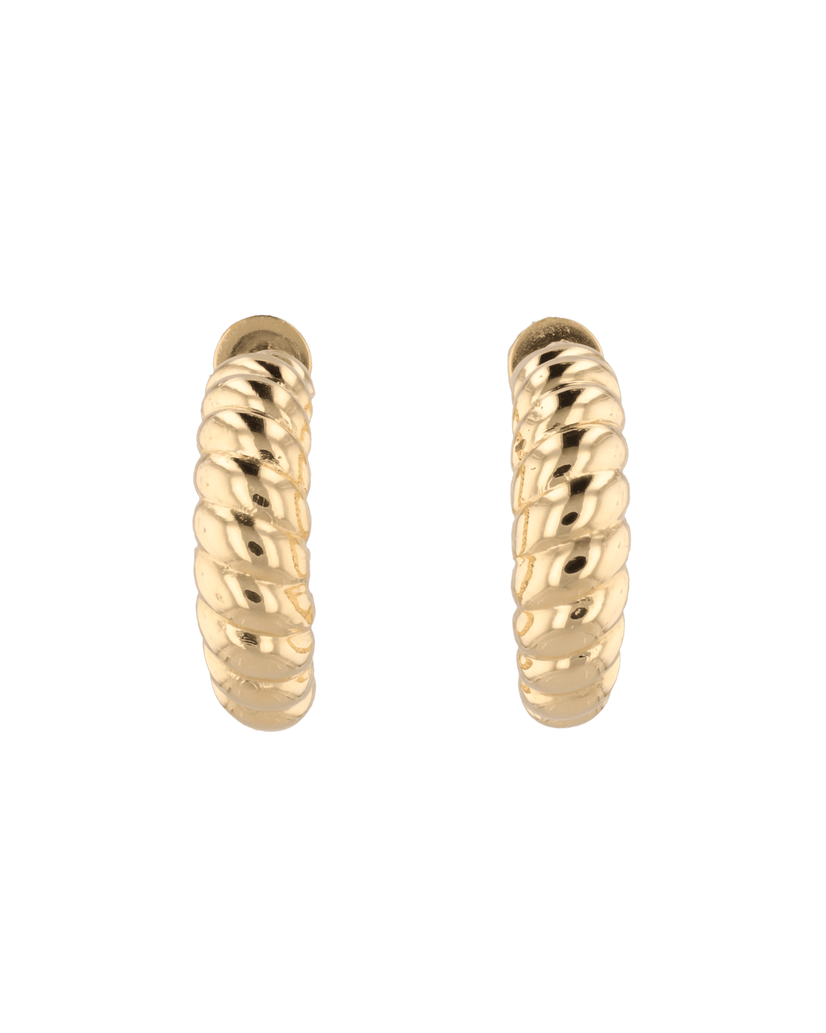 LAVANA Puffy Croissant Gold Hoop Earrings