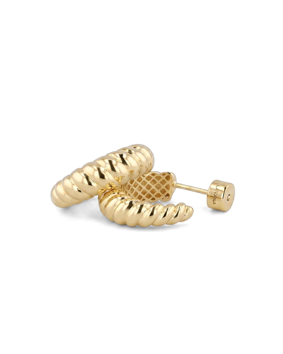 LAVANA Puffy Croissant Gold Hoop Earrings