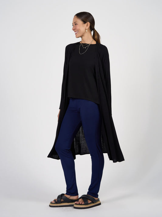 Lou Lou Quatro Cashmere/Bamboo Duster Jacket (Black)