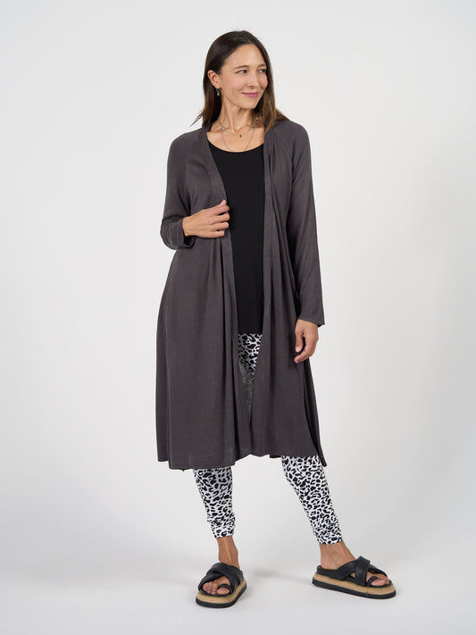 Lou Lou Quatro Cashmere/Bamboo Duster Jacket (Steel)