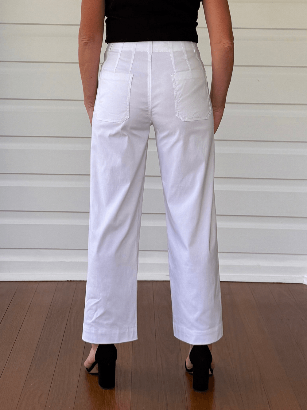 Threadz Marine Wide Leg Pant (White)