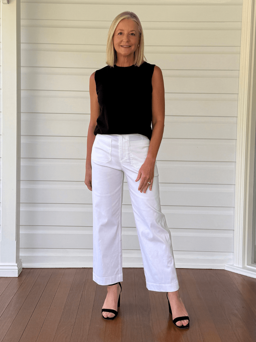 Threadz Marine Wide Leg Pant (White)
