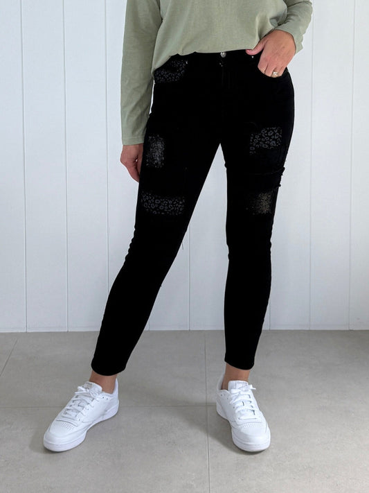 Image of Jeans. Product name - All That Jazz Jean Black in Black colour by brand - Threadz
