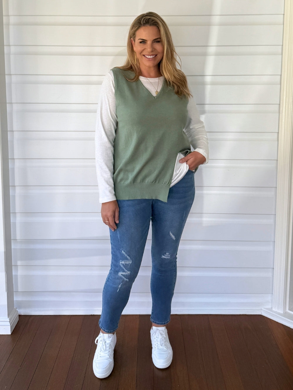 Threadz Vicky Vest (Khaki)