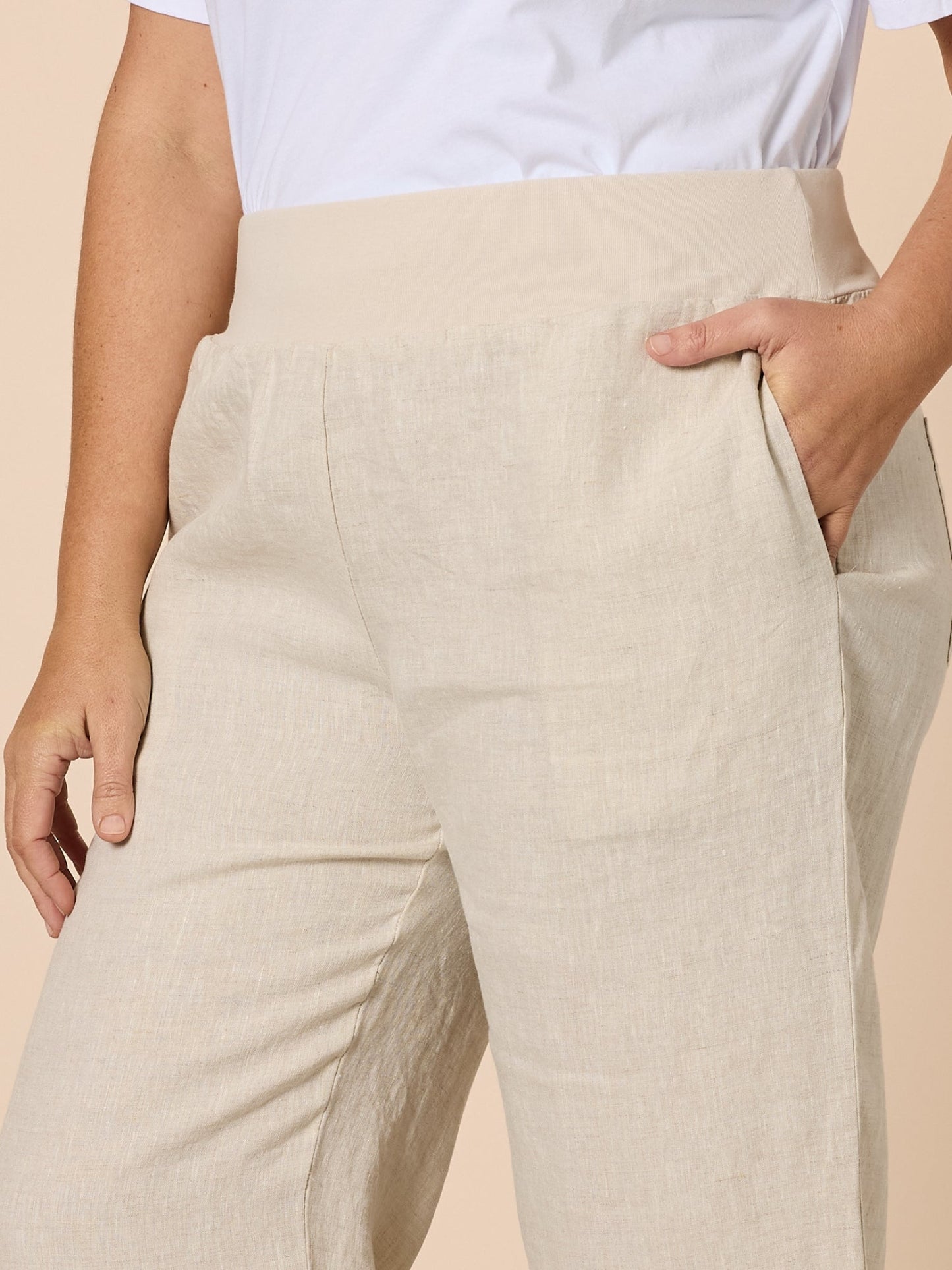 Gordon Smith Lara Wide Leg Linen Pant (Natural)