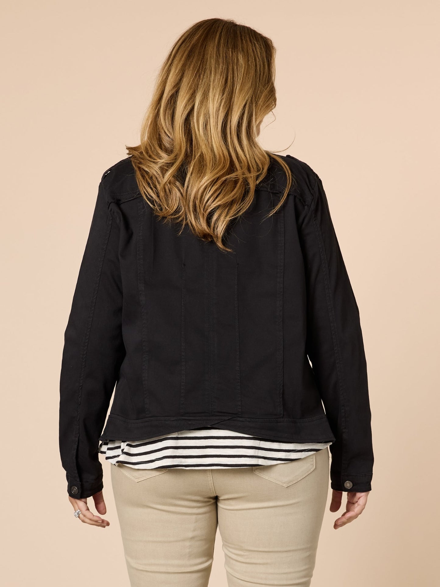 Threadz Military Denim Jacket (Black)