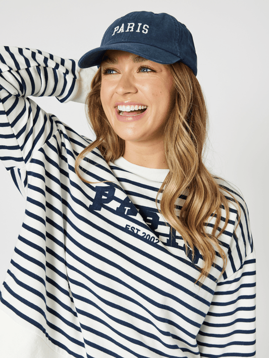Image of Hats. Product name - Paris Cap Navy in Navy colour by brand - Threadz