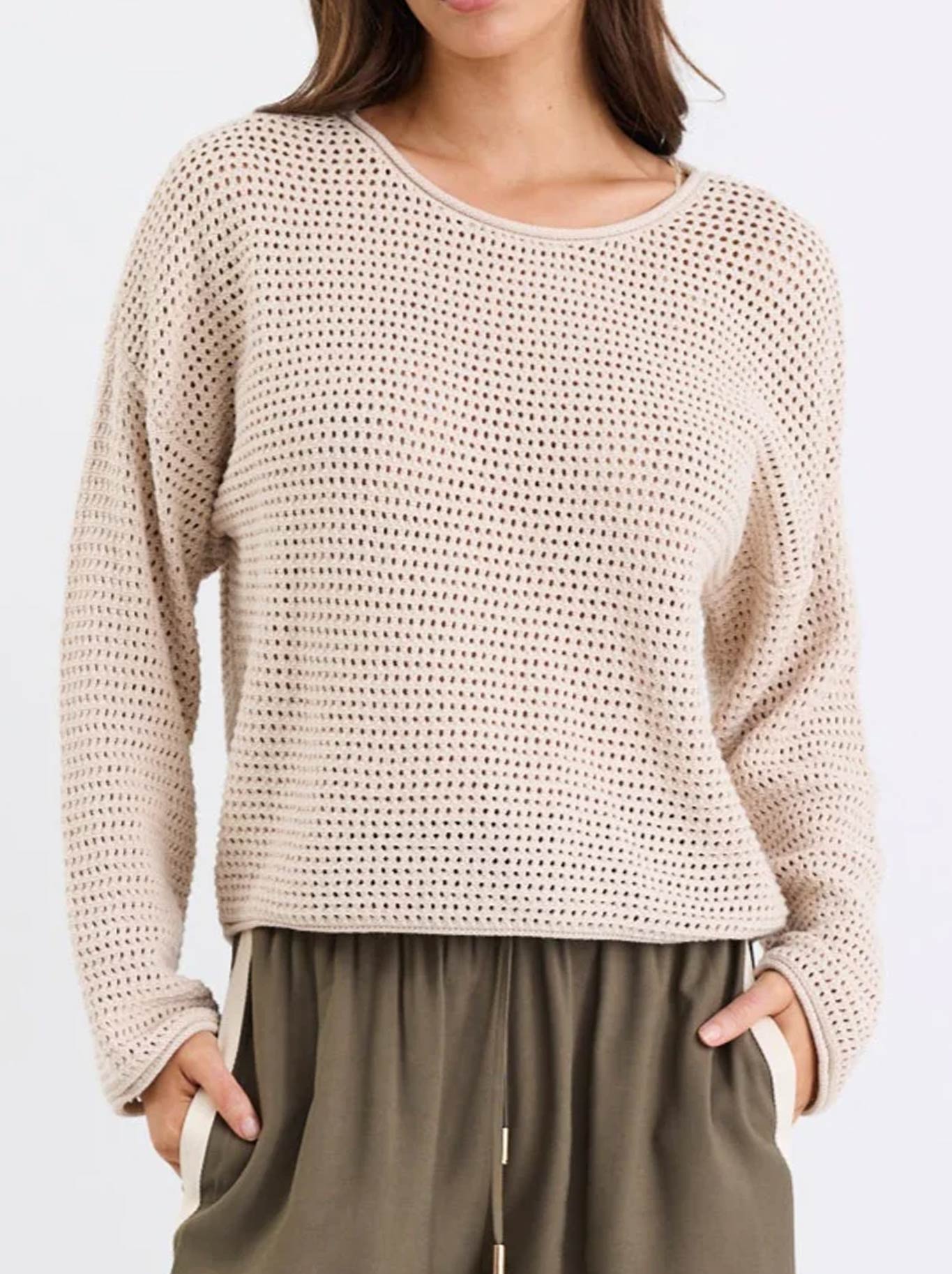 Re:Union The Label Dawn Crochet Jumper (Chocolate)