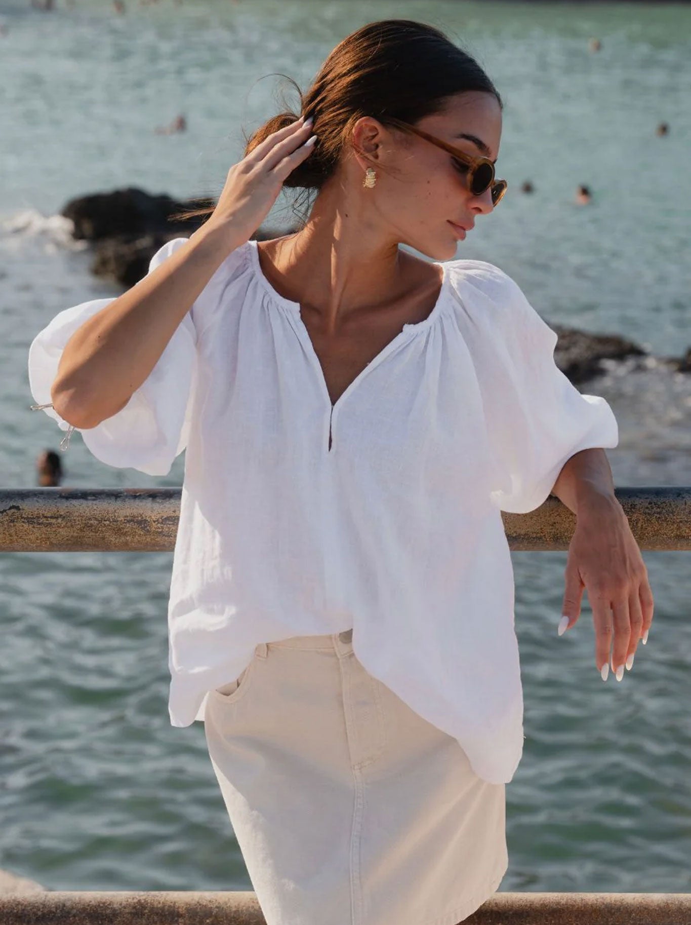 Re:Union The Label Revolutionary Linen Top (White)