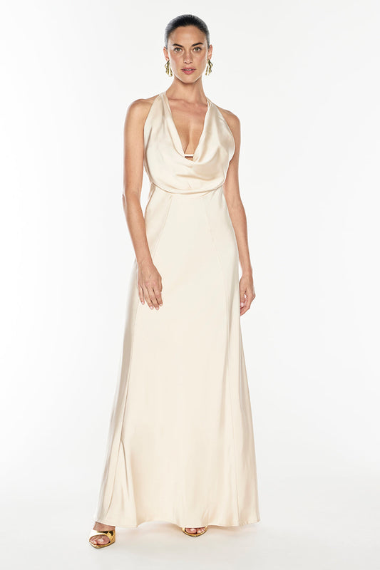 Image of Dresses. Productname: Charmed Cowl Slip Dress in Champagne colour by brand - Manning Cartell