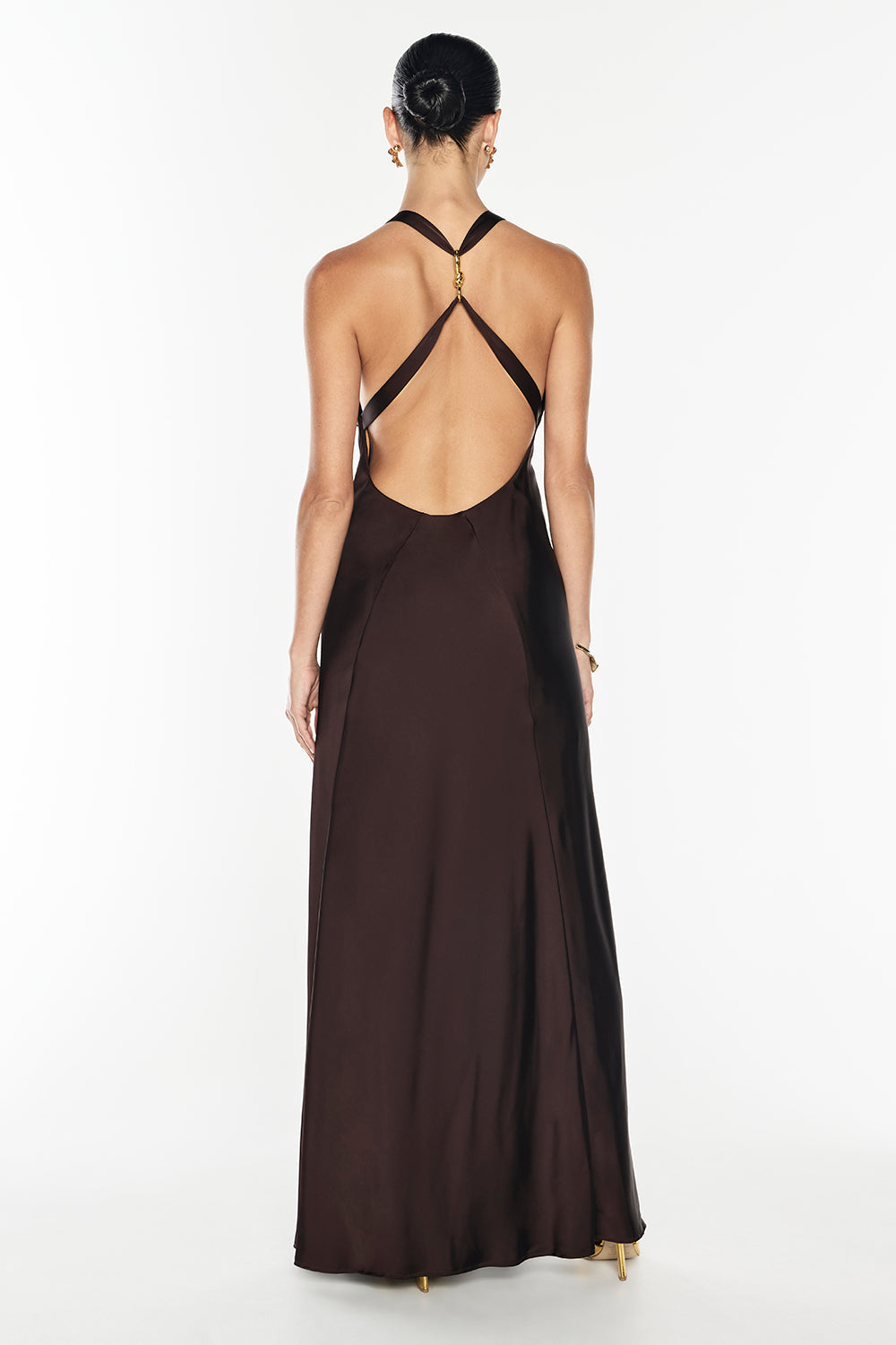 Charmed Cowl Slip Dress (Dark Chocolate)