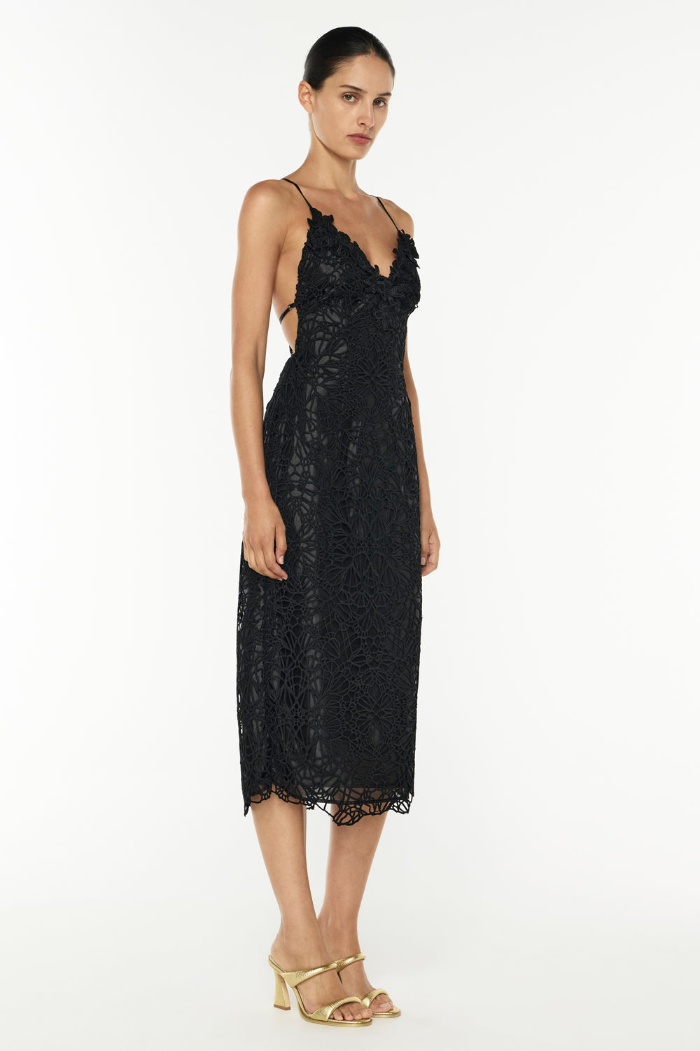 Tea Ceremony Midi Dress (Black)