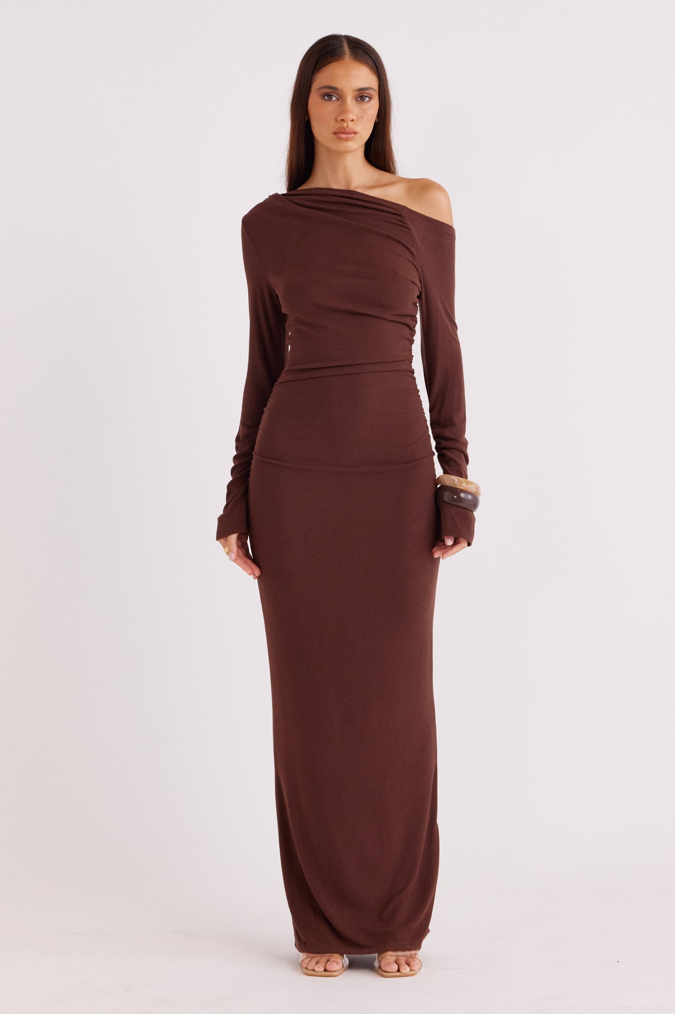 Image of Dresses. Productname: SNDYS REYNA MAXI DRESS in Chocolate colour by brand - SNDYS