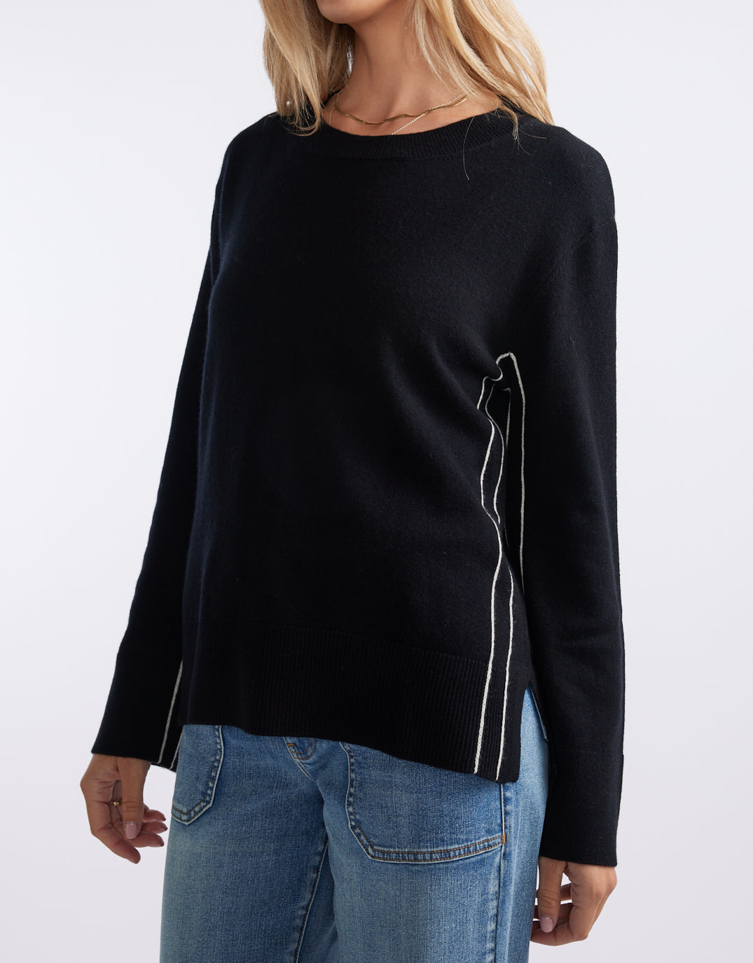 White & Co. Riviera Wool Cashmere Knit (Black)