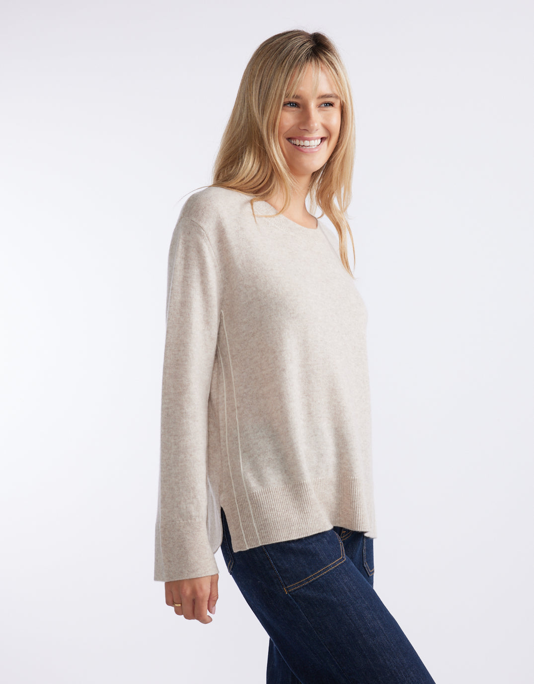 White & Co. Riviera Wool Cashmere Knit (Oat)