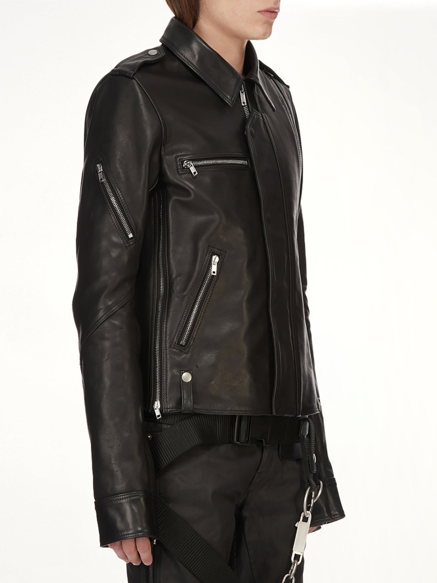 RICK OWENS Vega Leather Jacket (Black)
