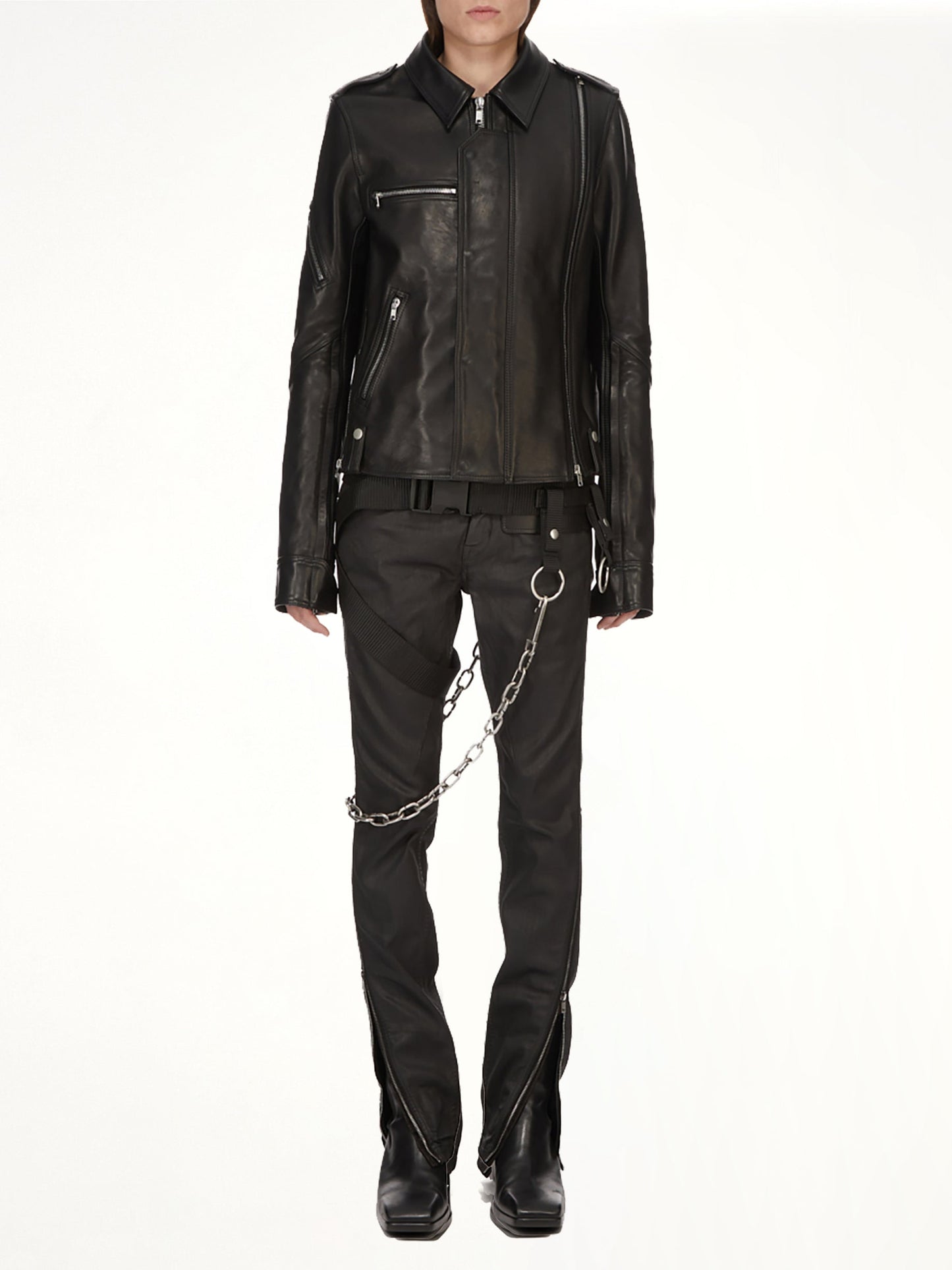 RICK OWENS Vega Leather Jacket (Black)