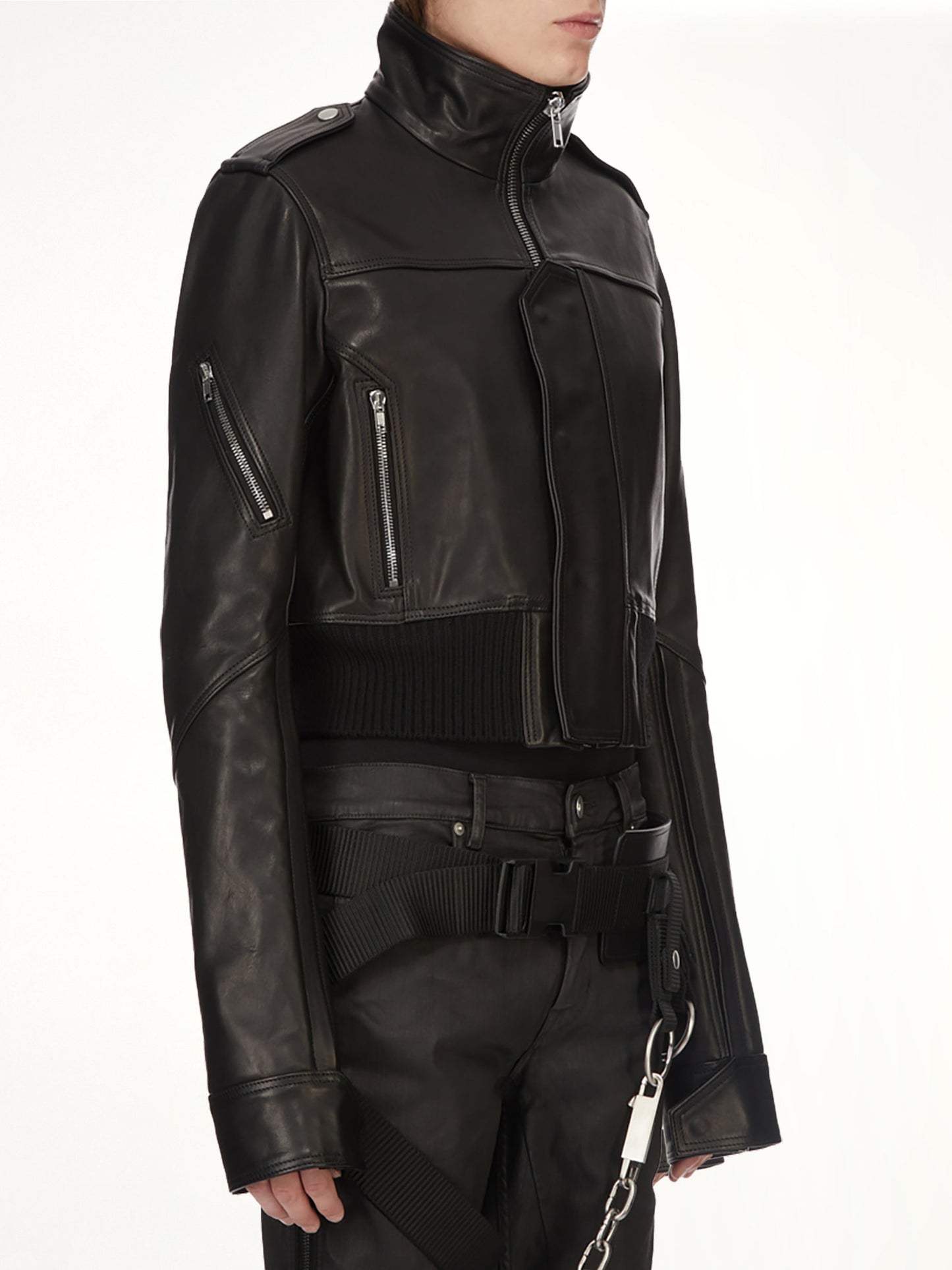 RICK OWENS Rev Leather Jacket (Black)