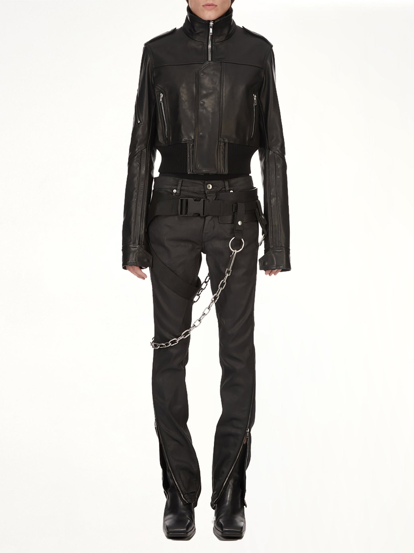 RICK OWENS Rev Leather Jacket (Black)