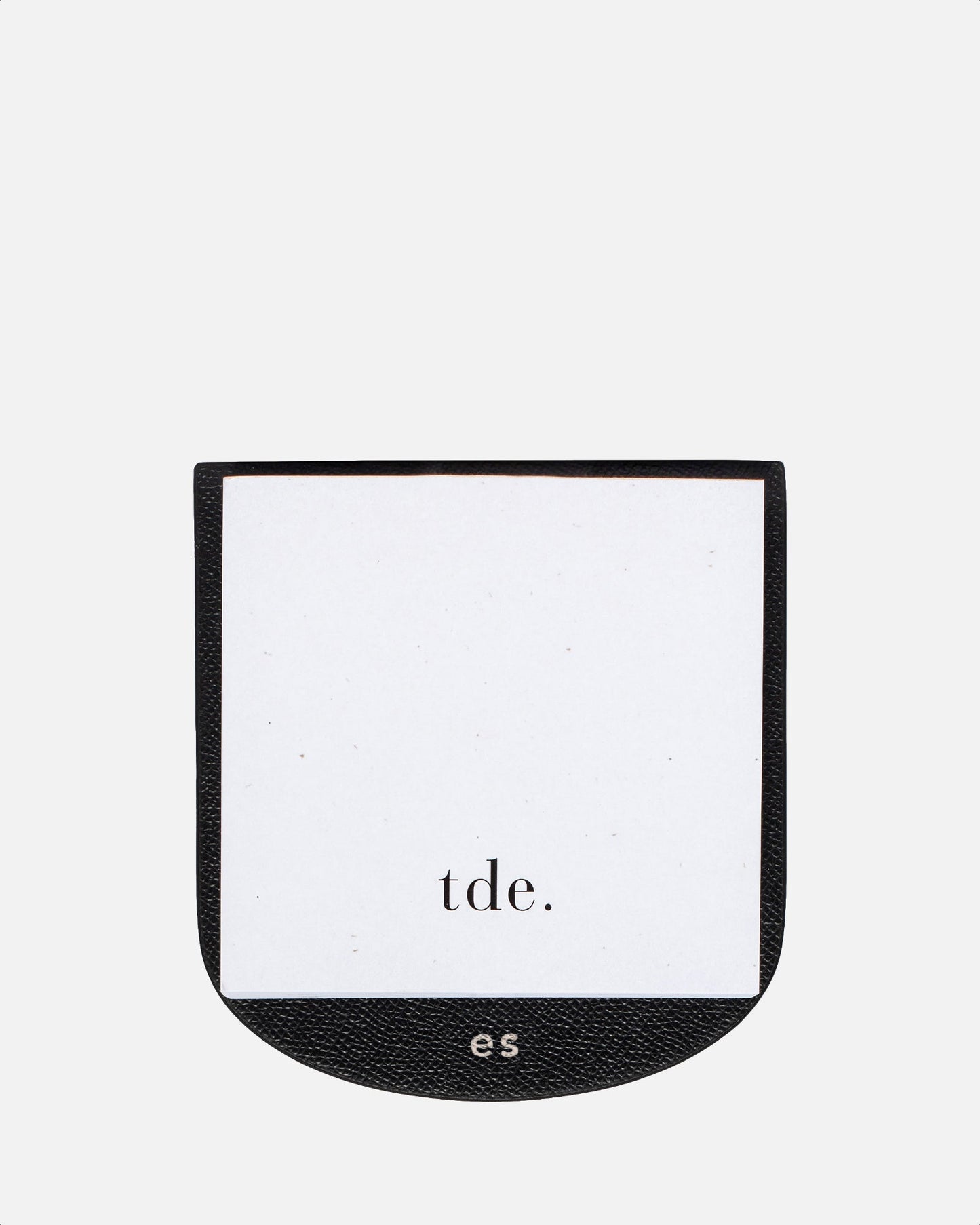 Image of Stationery. Productname: The Daily Edited Essential Round Memo Pad Recycled Saffiano Black in Black colour by brand - The Daily Edited