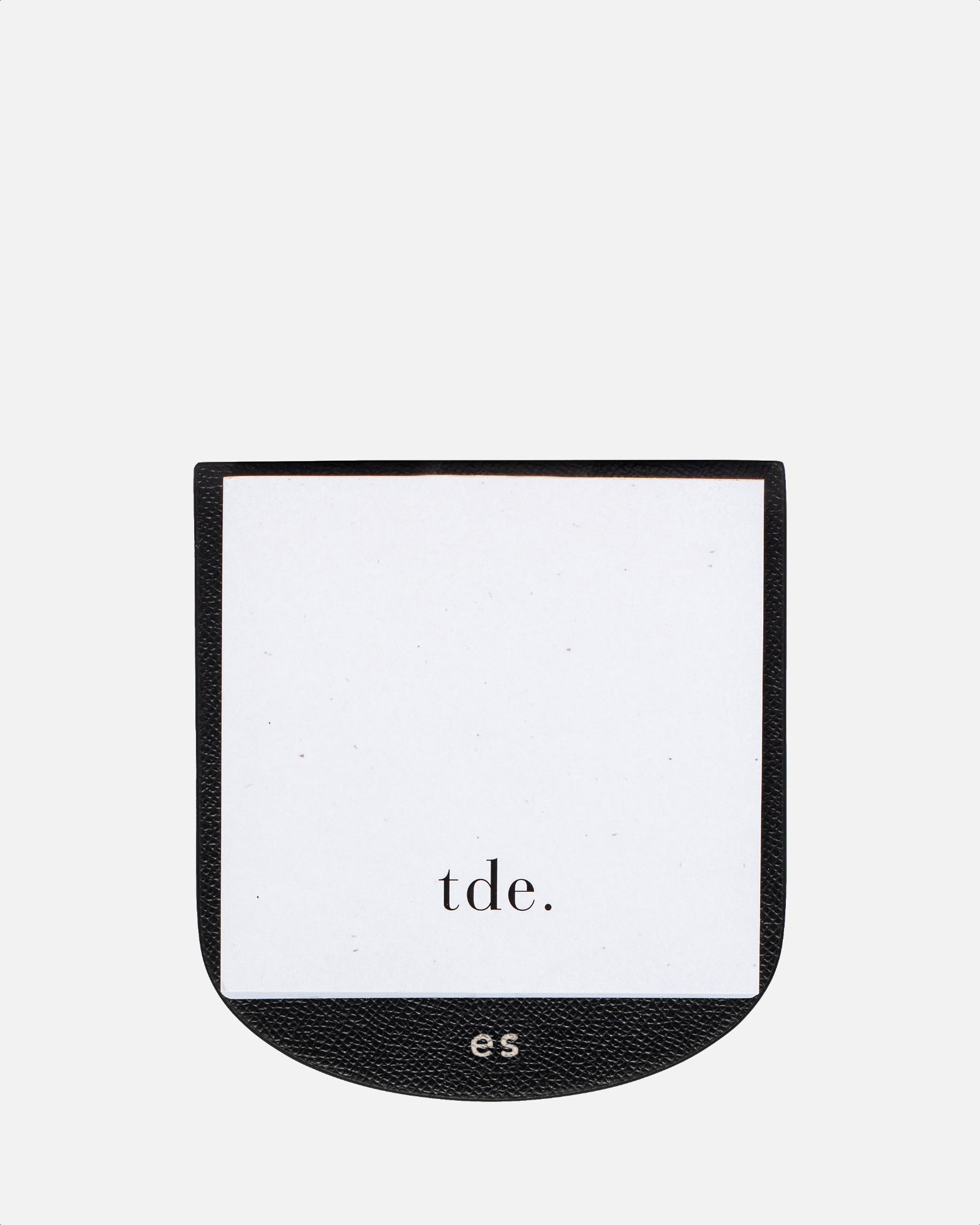 Image of Stationery. Productname: The Daily Edited Essential Round Memo Pad Recycled Saffiano Black in Black colour by brand - The Daily Edited