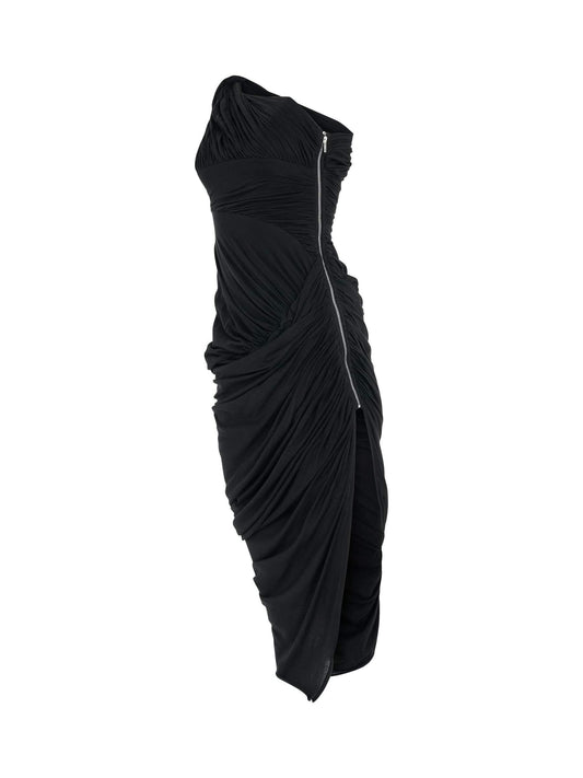 RICK OWENS Lido Draped Dress (Black)