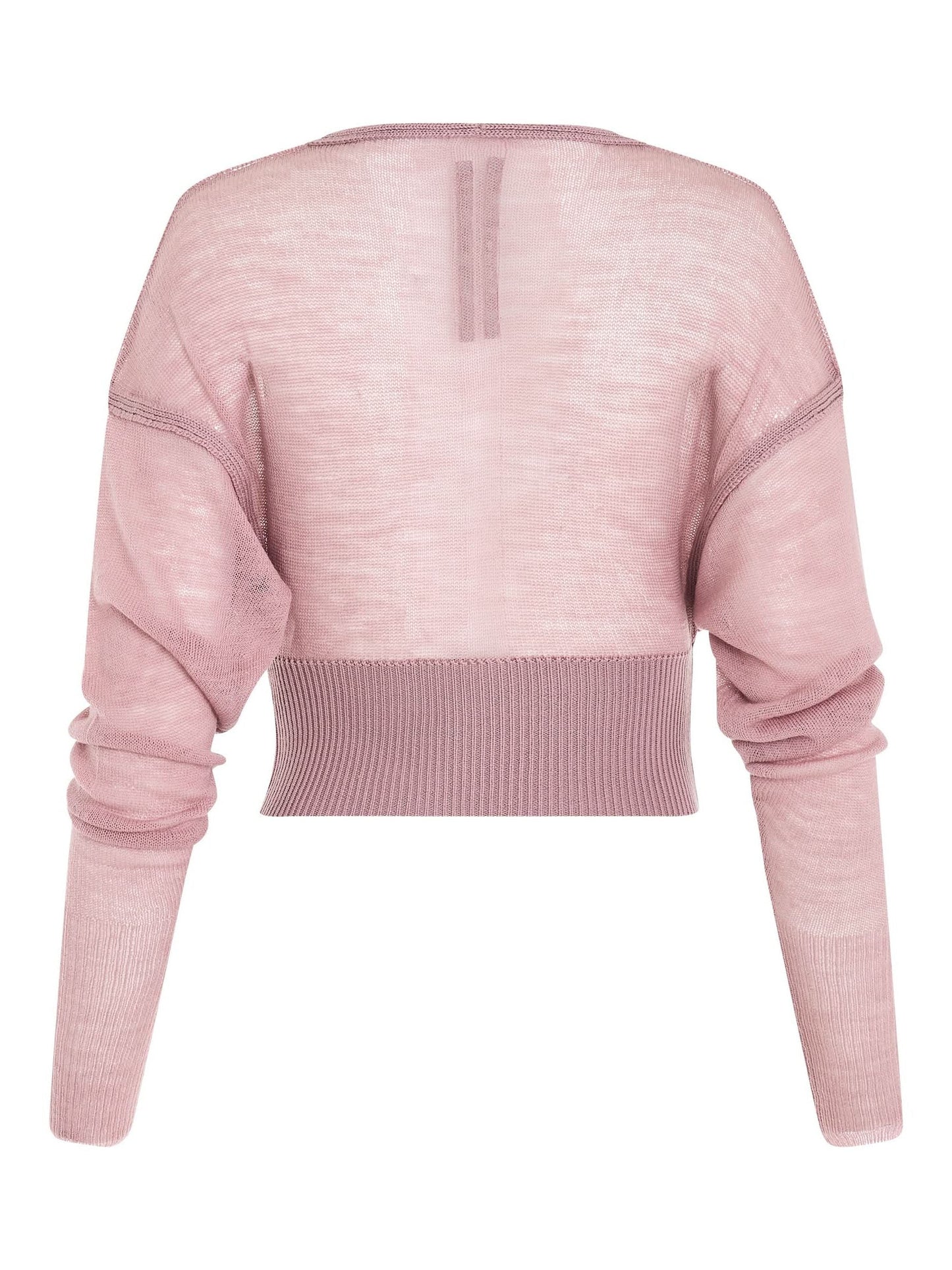 RICK OWENS Long Sleeve V Knit Sweater (Pink)