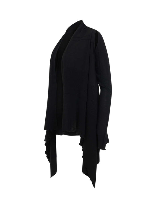 RICK OWENS Medium Wrap Cape Knit Cardigan (Black)
