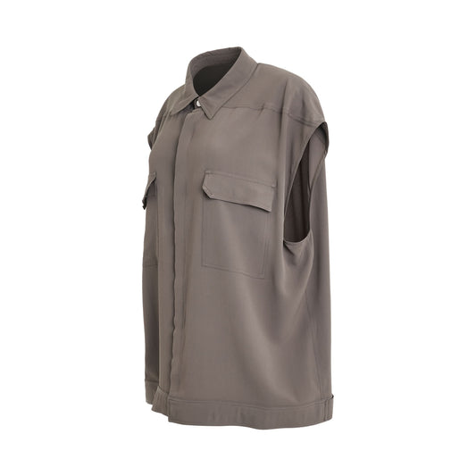 RICK OWENS Sleeveless Jumbo Outershirt (Dust)