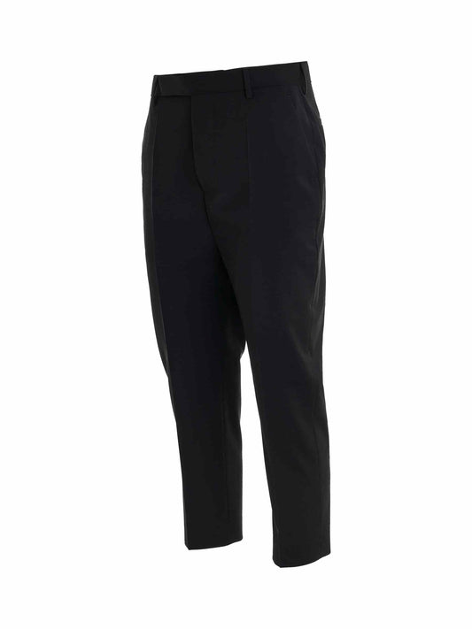 RICK OWENS Wool Astaires Cropped Pants (Black)