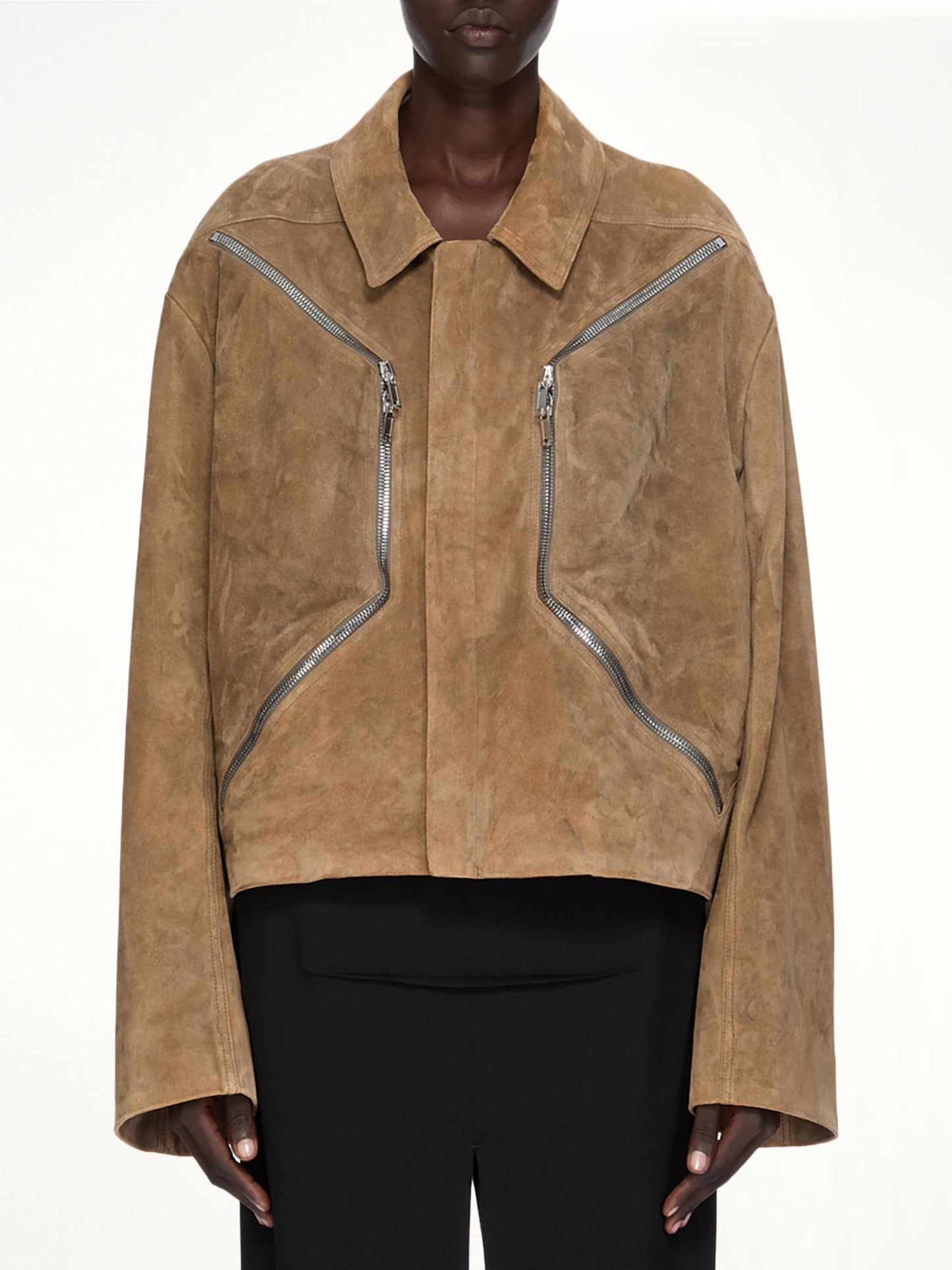 Image of Coats & Jackets. Product name - Heizer Mac Jacket in Brown colour by brand - RICK OWENS