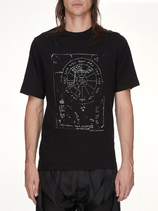 Image of a model wearing Tops. Product name - Constellation Brad T in Black colour by brand - RICK OWENS